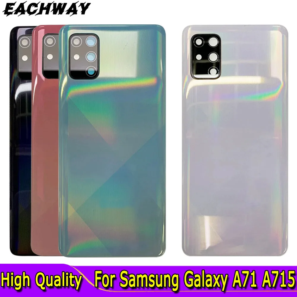 New For Samsung Galaxy A71 A715 Battery Back Cover Phone Housing Case Rear Door Cover For Samsung A71 Back Cover With Lens