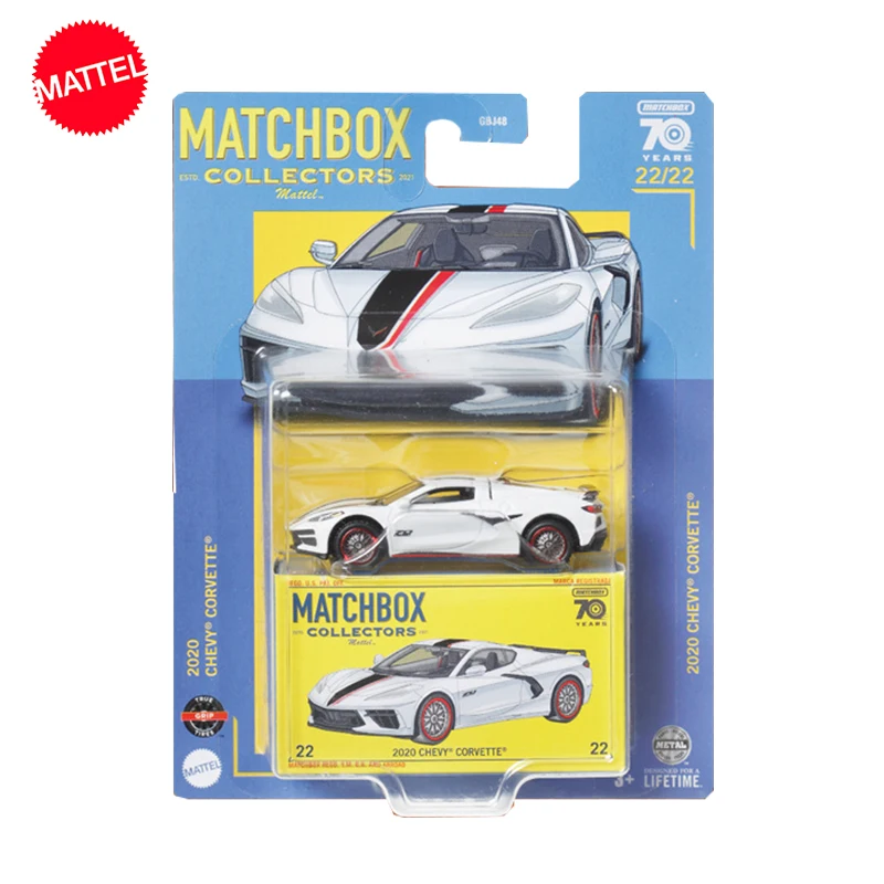 

Original Mattel Matchbox Car Collectors 70Years 2020 Chevy Corvette Simulated Vehicle Model Boys Toys Collection Birthday Gift