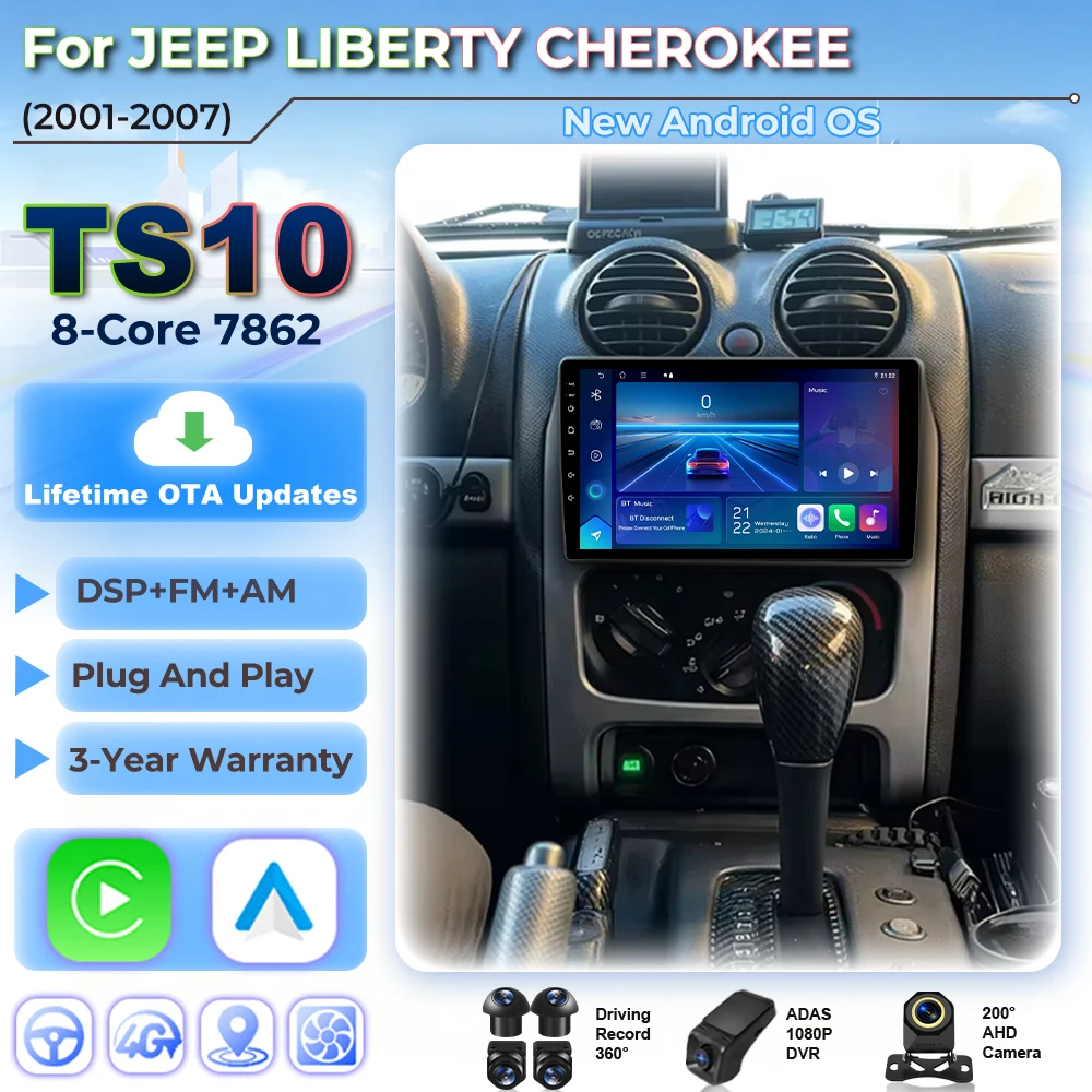 Car Radio Gps Navigation 10 Inch - Autoradio Carplay pour JEEP LIBERTY CHEROKEE
