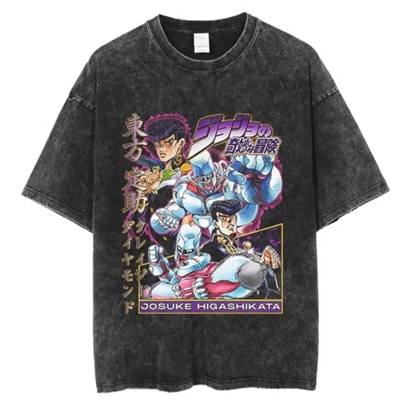 T-shirt in cotone congiunto Pokémon caldo alla moda Vecchio lavato Genggui Squirtle Periferia a maniche corte Pikachu Top Abiti a mezza manica