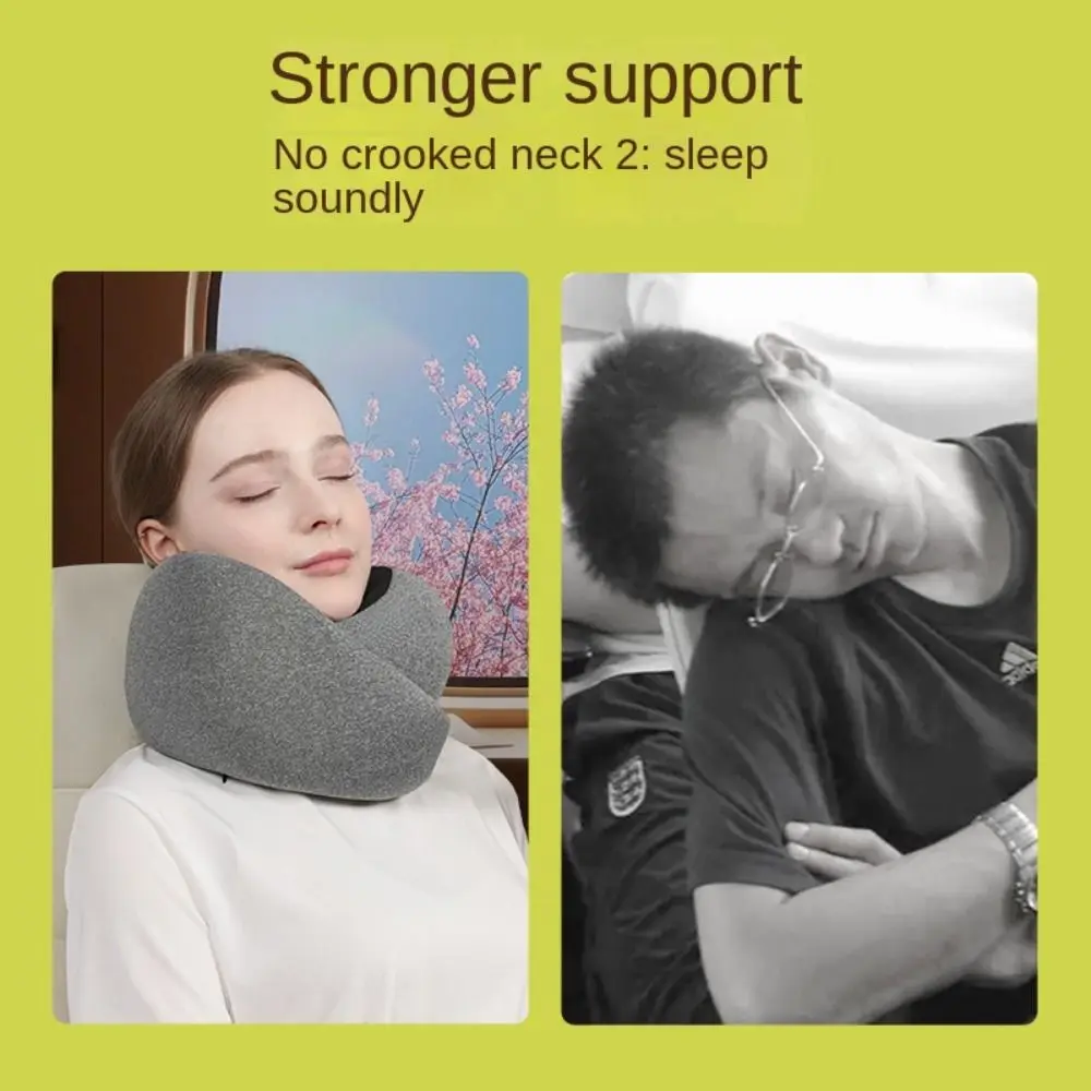 Adjustable Travel Neck Pillow Slow Rebound with Storage Bag U-shaped Pillow Relax Breathable Cervical Cushion School/Office