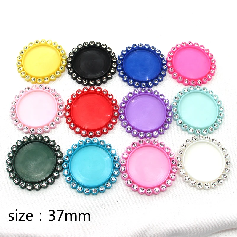 10Pcs/Lot 37MM Bottle Cap Tray Setting Key Cover Lids For Button Cabochon Base Frame Setting Decoration Accessories