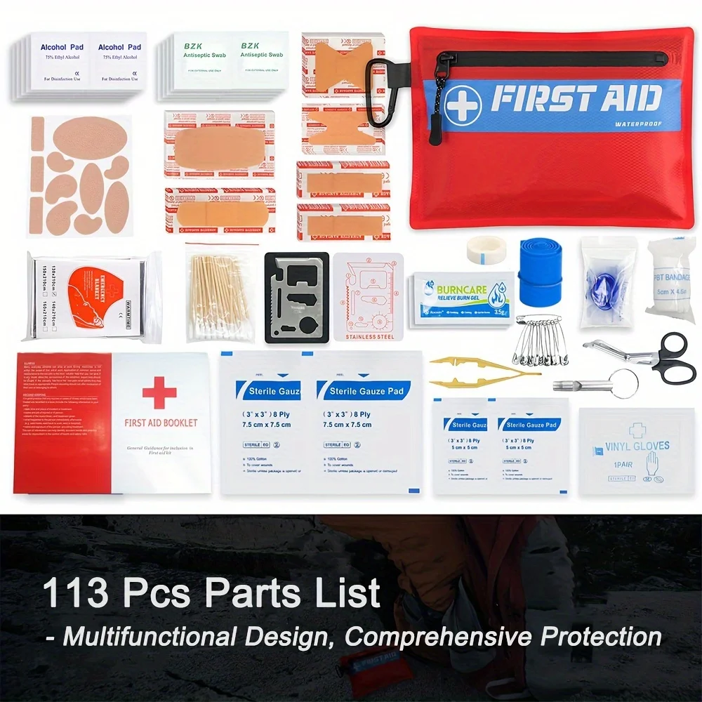 Small First Aid Kit Ultralight Waterproof Medical Kit for Hiking, Backpacking, Cycling, Travel, Vehicles
