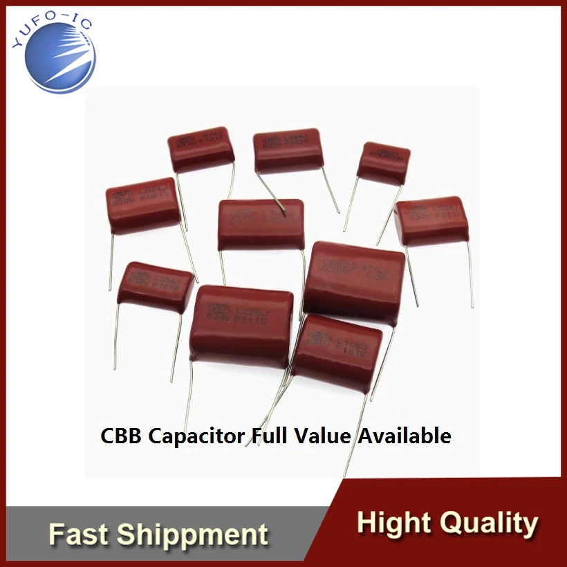 Freeship 10pcs 474J 104J 5MM 1UF 0.68UF 0.47UF 0.1UF CBB 63V 105J 684J