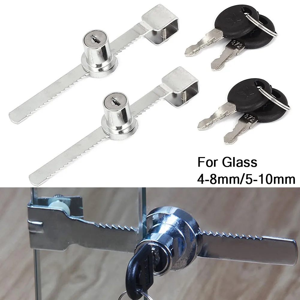 1pc Lock Cabinet Sliding Glass Push Door Lock Wi/ Key Vivarium Terrarium Window Showcase DisplayCase Furniture Fittings Hardware