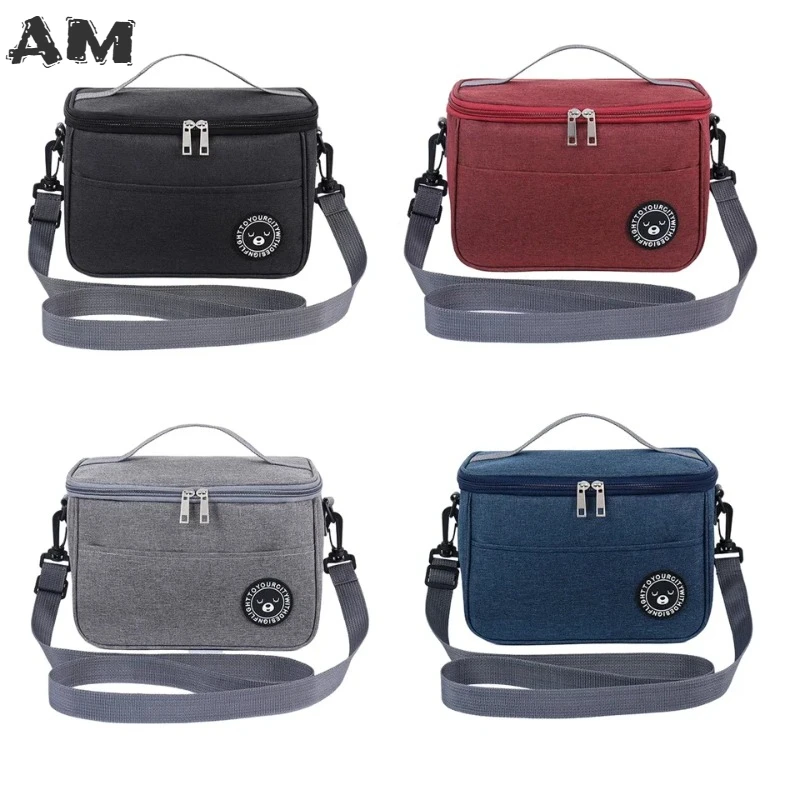 Size Small Food Thermal Lunch Box Bag Durable Waterproof Office Cooler Lunchbox Organizer School Kids Insulated Case with Strap