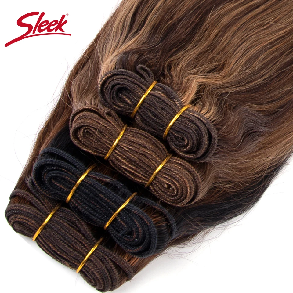 Sleek Brazilian Straight P4/27 P6/27 Brown P4/30 P1B/30 Human Hair Weave Bundles 100% Natural Rmy Hair Extension 10 To 26 Inches