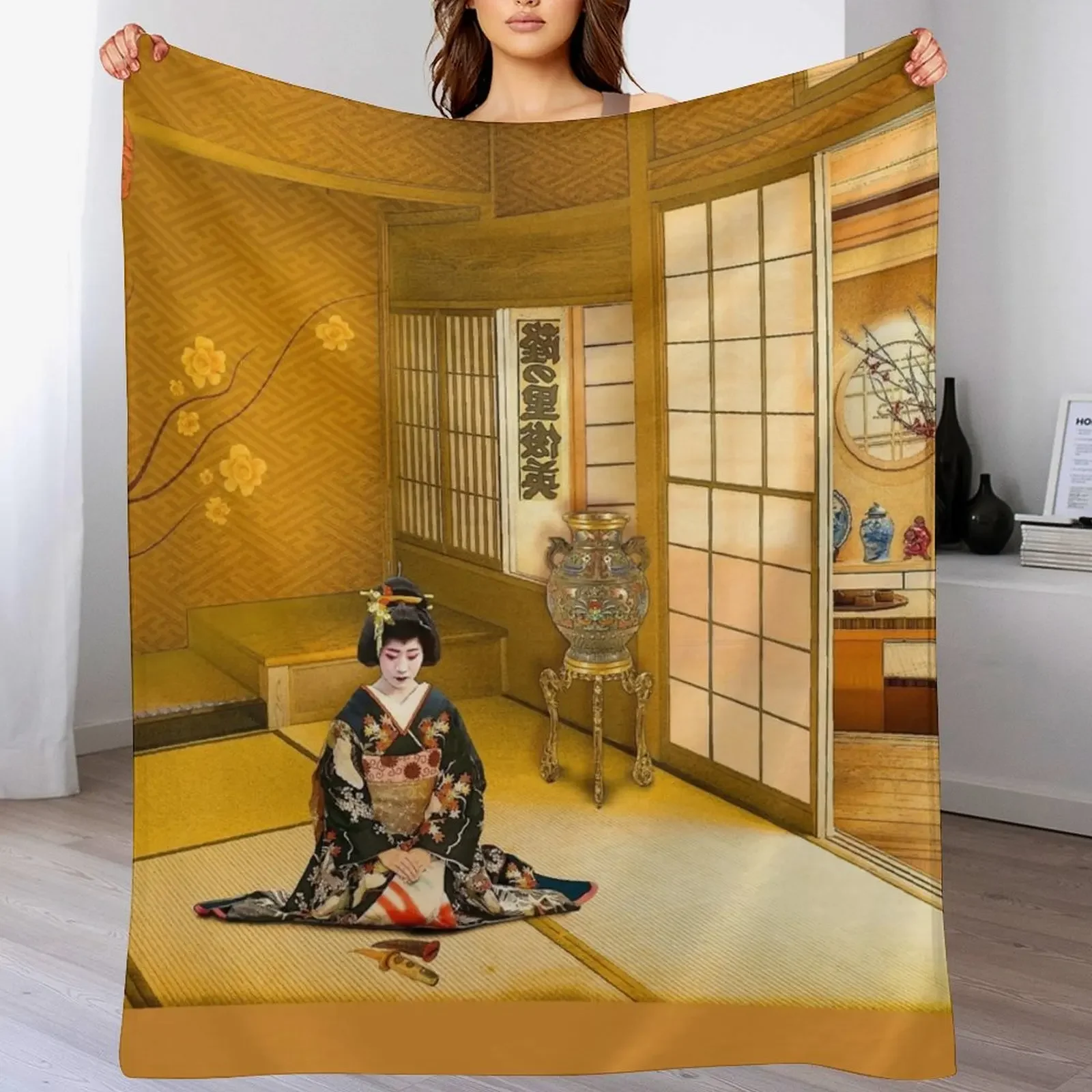 

The Tears of Madama Butterfly Throw Blanket Picnic Beach Personalized Gift Luxury Thicken Blankets