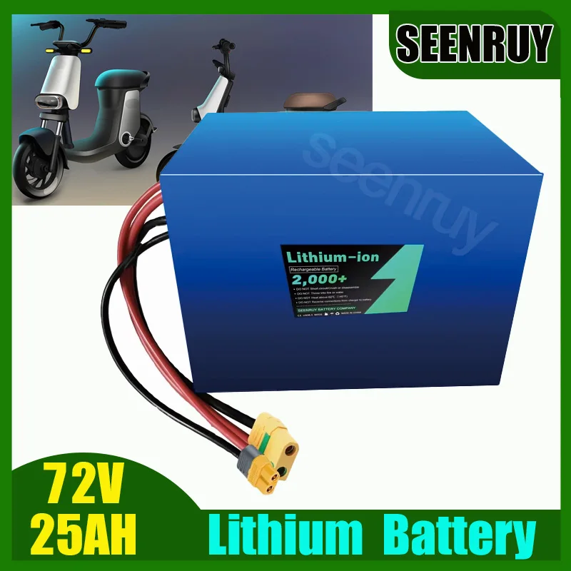 

Lithium 72V 25AH LI-ION 18650 Battery with BMS 30A 50A 80A XT60 2000W 2500W 3000W 3500W For Electric Vehicle Golf Cart