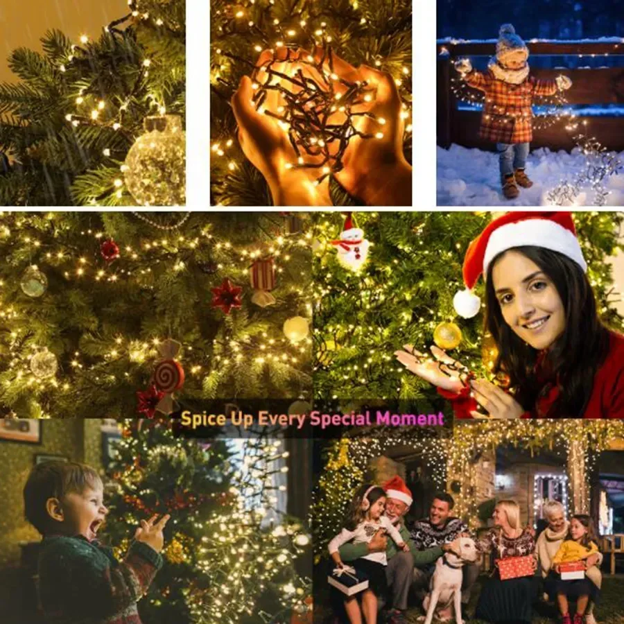 30M 2000 LED Christmas Tree Lights Outdoor Cluster Lights Christmas Firecracker String Lights Waterproof Twinkle Fairy Light