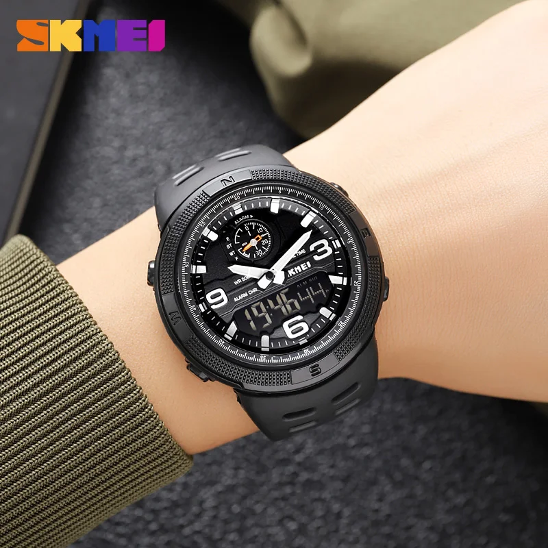 SKMEI 1655 Sports Digital Watch for Men Dual Display Waterproof Student Electronic Mens Wristwatches Man Clock Reloj Hombre 1251