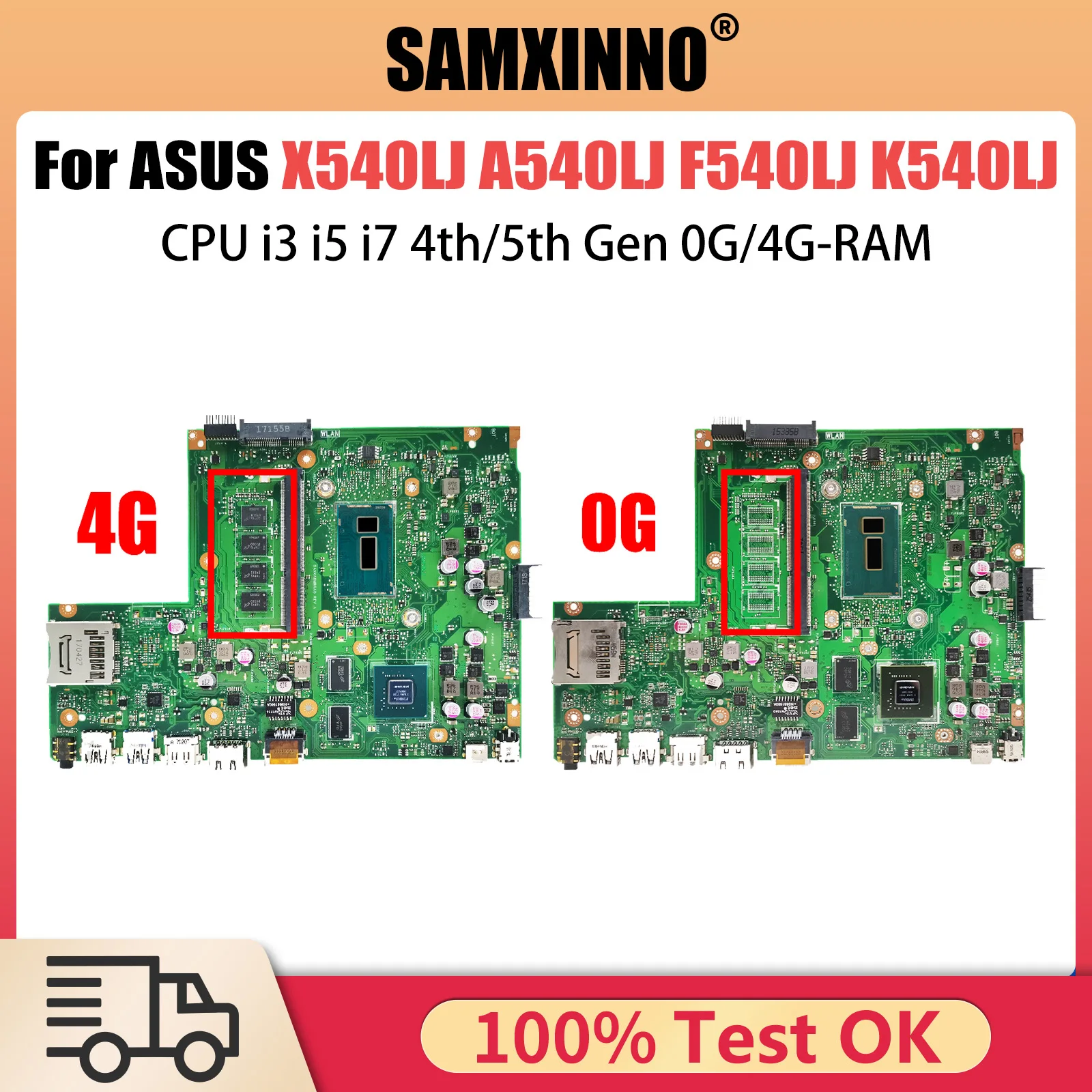 

X540LJ Mainboard For ASUS A540LJ F540LJ K540LJ R540LJ X540L Laptop Motherboard CPU i3 i5 i7 4th/5th Gen 0G/4G-RAM GT920M