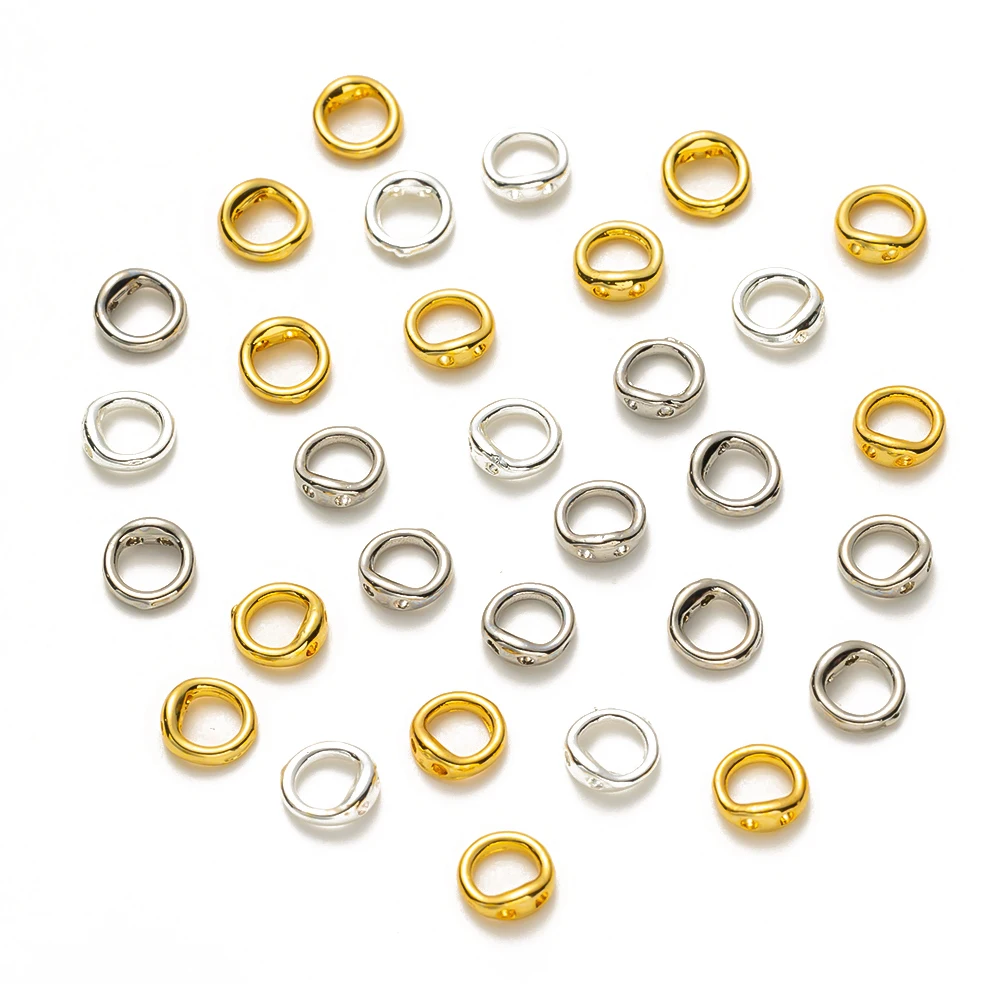20 stücke Threading Geschlossen Ring Stecker Doppel Löcher Schwein Nase Schleife Für DIY Armband Halskette Schmuck, Die Entdeckungen Zubehör – Detail 4