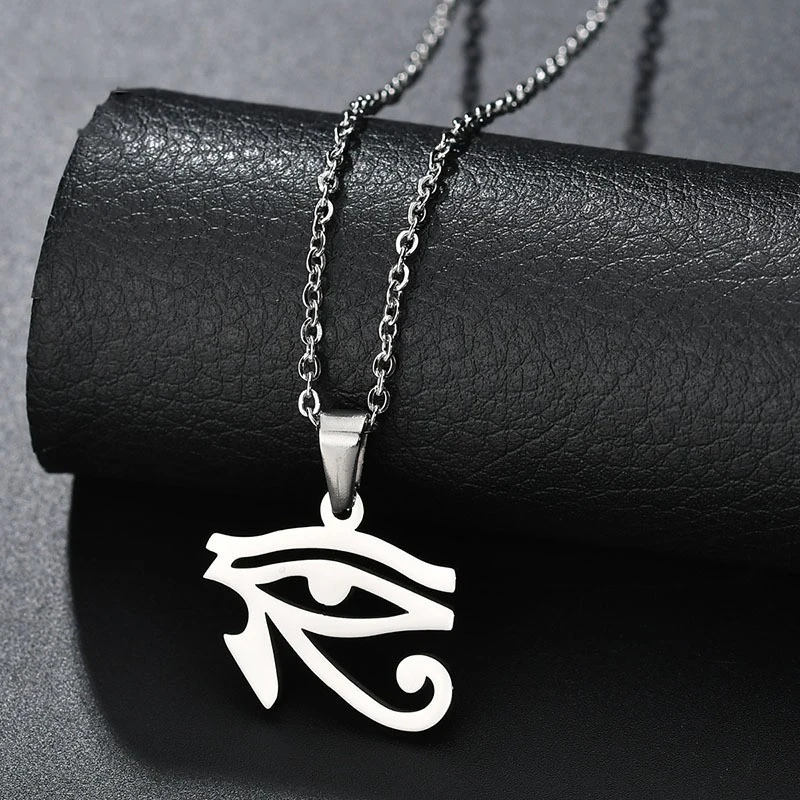 Eye of Horus Hollow Out Men Pendants Necklace Hip Hop Rock Personality Men Metal Necklace Neck Chain Jewelry Fashion Accessories