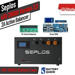 Seplos 48V 280ah Battery Pack DIY Kits with Active Balancer 2A Balance current Smart BMS 51.2V LiFePO4 Batteries Case Box