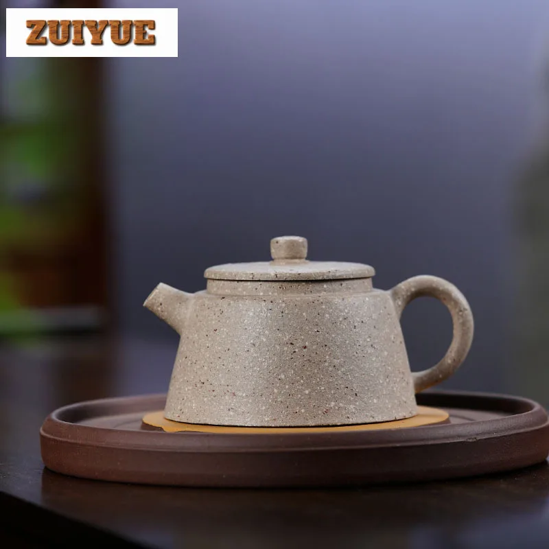 230ml Yixing Purple Clay Teapots Handmade Pot Raw Ore Coarse Sand 15 Mesh White Section Mud Tea Maker Kettle Strainer Zisha Tea