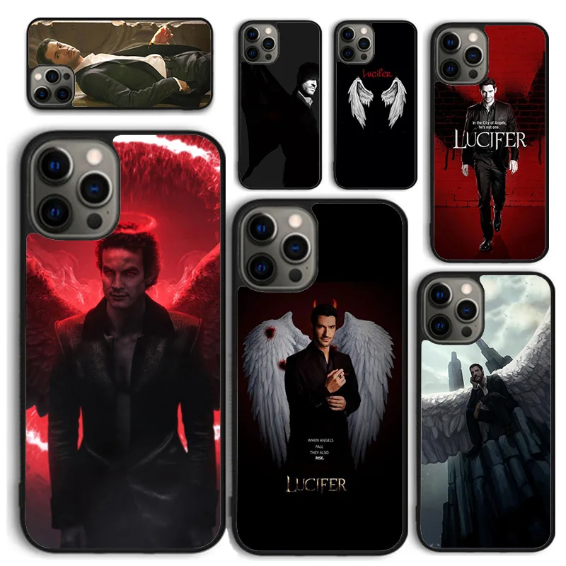 American TV Lucifer Angel Phone Case for iPhone 16 15 14 12 13 mini PLUS X XS XR 11 PRO MAX Back Cover Fundas Shell