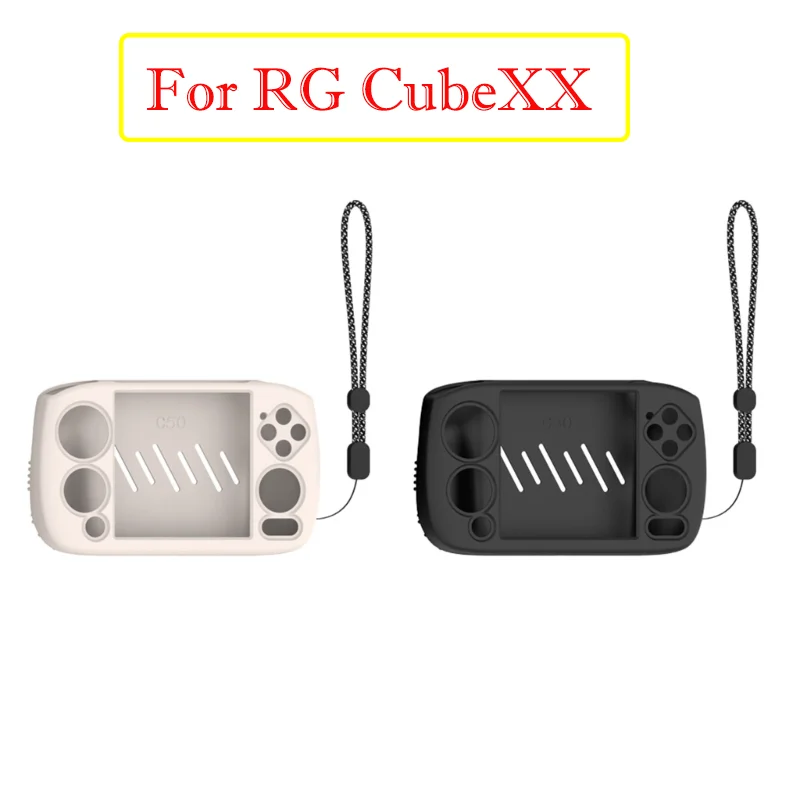غطاء حماية للوحة الألعاب لجهاز RG CubeXX Gamepad غطاء مقاوم للغبار وغطاء من السيليكون مع حبل قصير