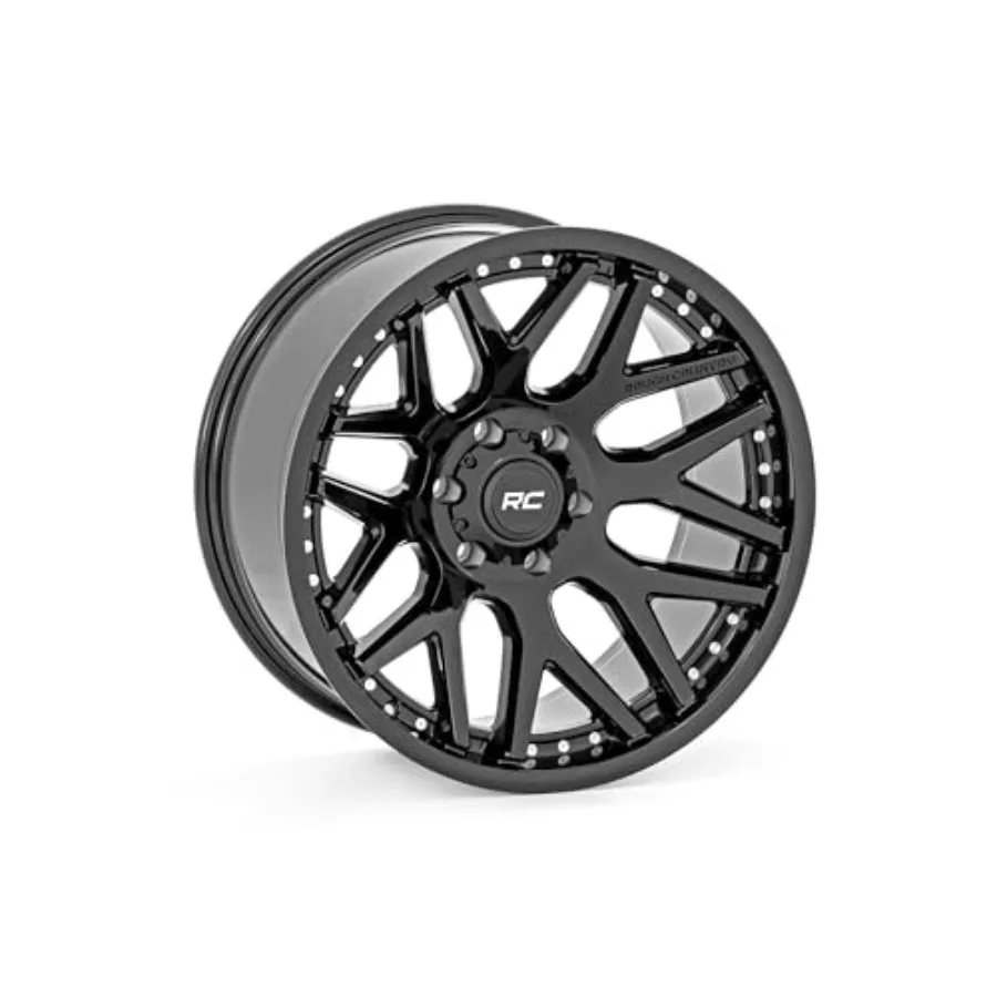 

95 Series One-Piece Aluminum Wheel 20x10 6x135mm Bolt Pattern 19mm Offset Gloss Black for Jeeps Trucks SUV