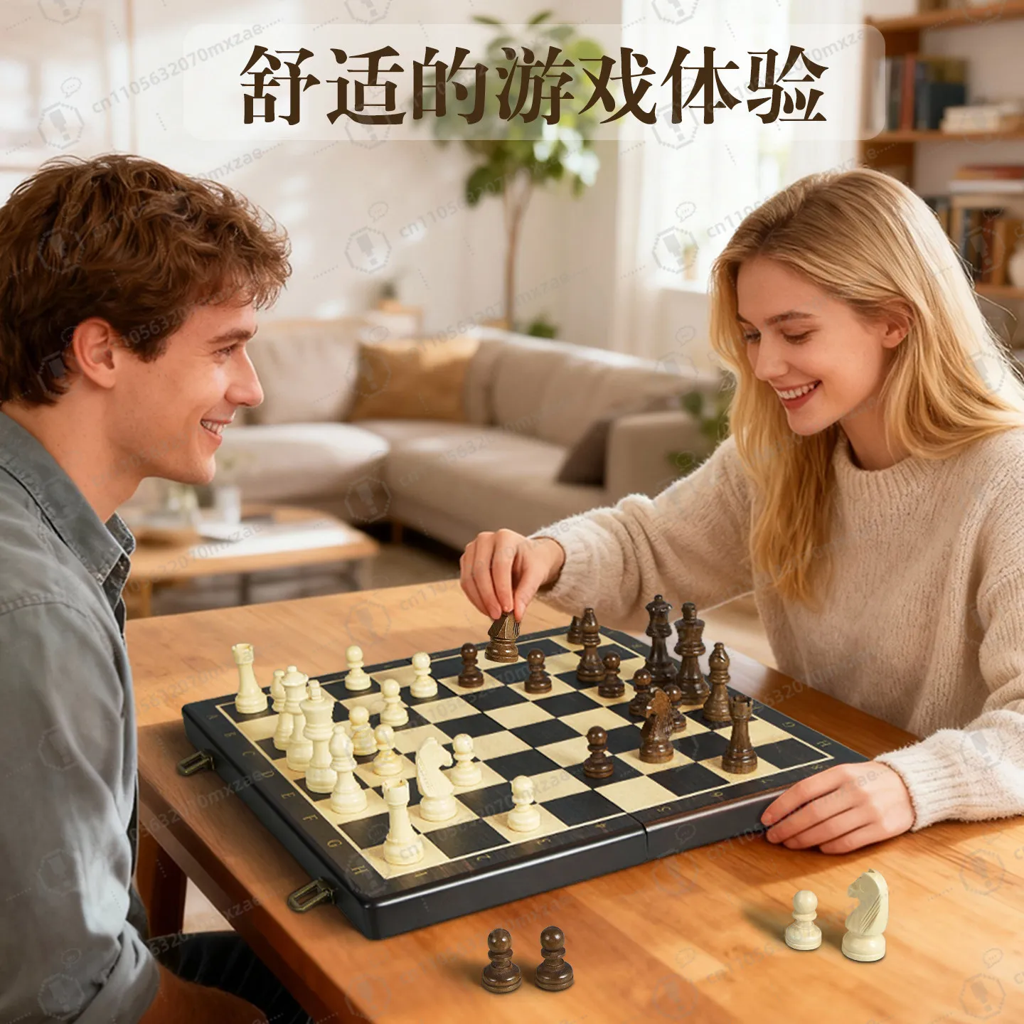 

Wooden International Chess Set Magnetic Portable Gift Pack Large Board For Competition Home Use