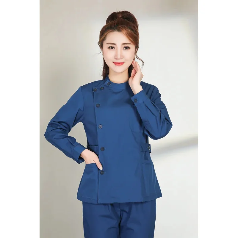 Krankenschwesteruniform, langärmliger Damen-Winter-Split-Anzug, Arbeitskleidung für die häusliche und postpartale Pflege von Mund- und Zahnarzt