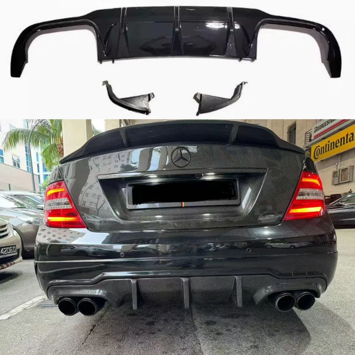 

Rear Bumper DIffuser Exhaust Pipe For Mercedes Benz C Class 2011 - 2014 W204 C204 S204 AMG Package & C63 PP Accessories