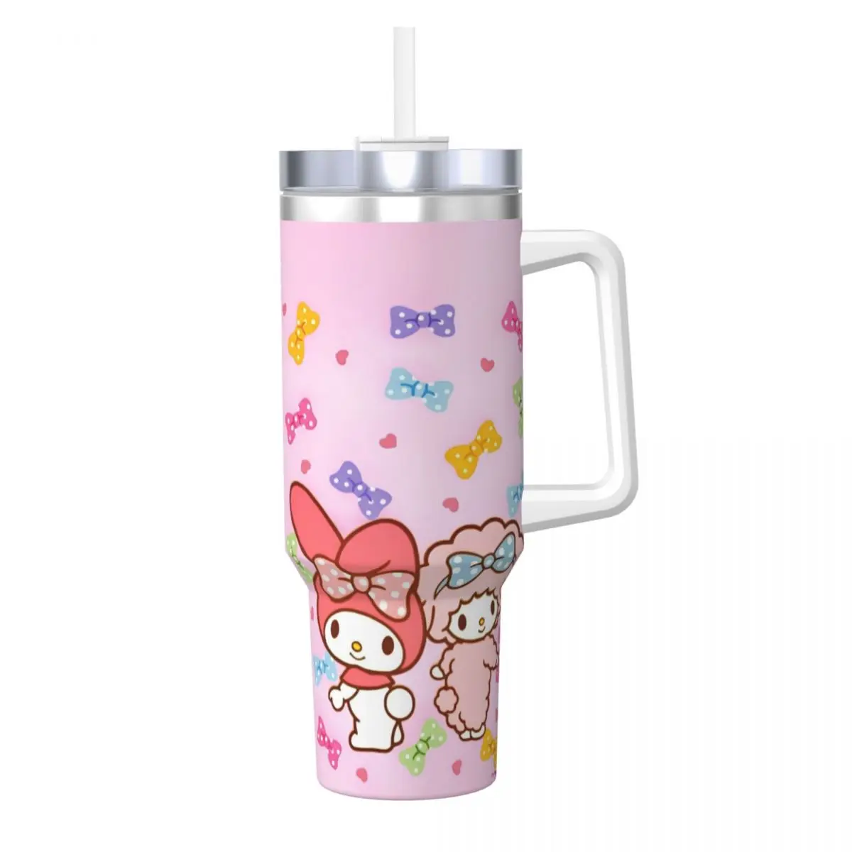 My Melody Tumbler Sanrio Cold Drink Water Bottle Portable Stainless Steel Thermal Cups Graphic Travelist Car Mugs