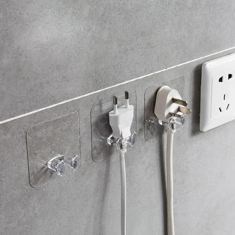 Self-adhesive Hooks Wall Storage Hook Punch-free Power Plug Socket Holder Kitchen Hook Wall Adhesive Hanger самоклеющиеся крючки