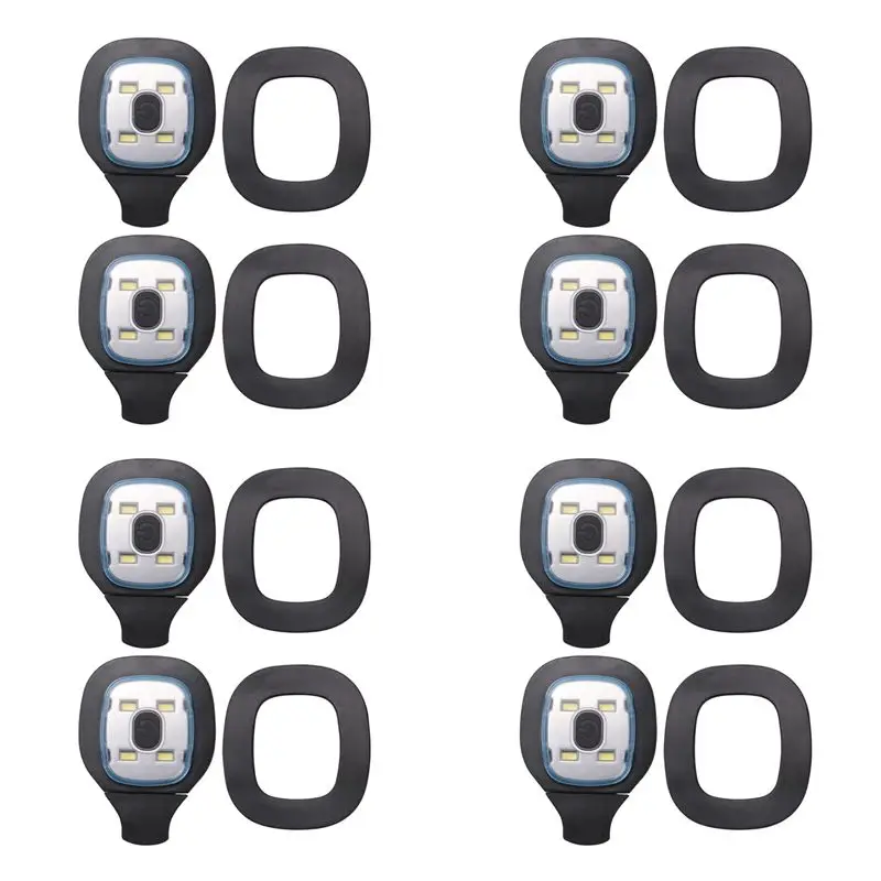 

USB-перезаряжаемый фонарь AT05-8Pcs для светодиодной шапки-бини, сменная головная лампа-фонарь для шапки, DIY-подсветка для шапок для мужчин и женщин