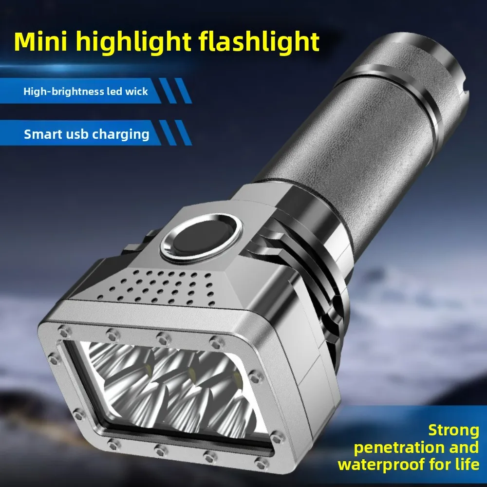 

Многофункциональный 6-светодиодный фонарик с перезаряжаемой батареей, ультраяркий, прочный, дальнобойный, миниатюрный, портативный, с увеличенным временем работы от аккумулятора