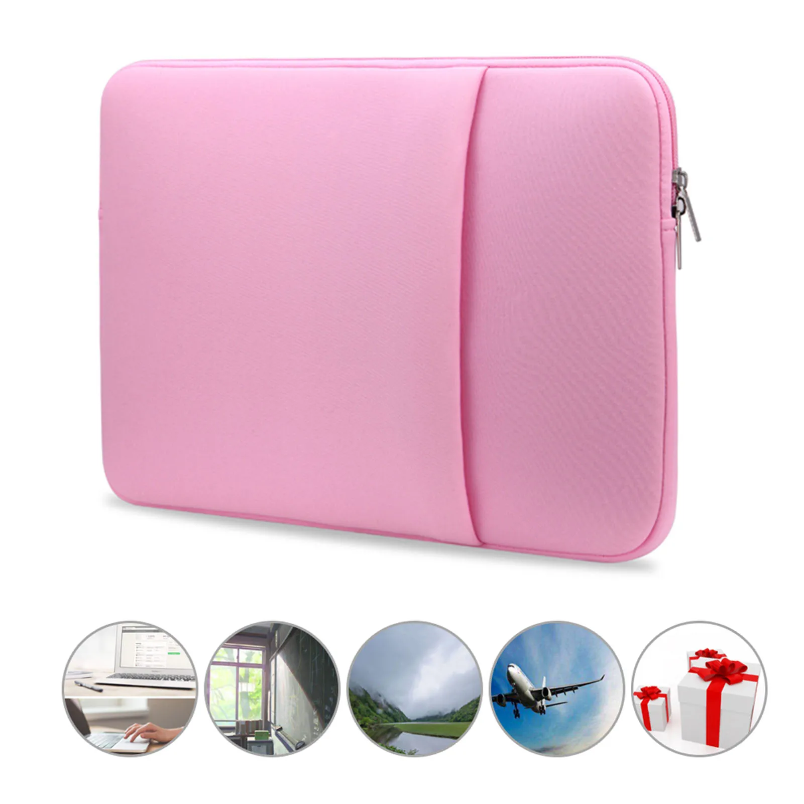 B2015 حقيبة كمبيوتر محمول ناعمة مقاس 17 بوصة بديلة لحقيبة الكمبيوتر المحمول MacBook Air Pro Ultrabook كم وردي للكمبيوتر المحمول #1