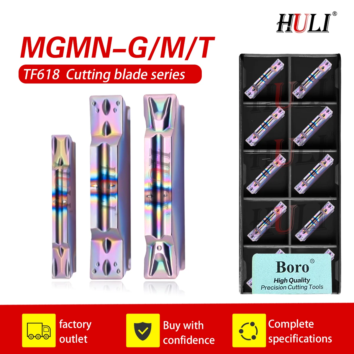 

Numerical Contro Hardened Steel MGMN200/250/300/400/500-G/T/M TF618 CNC lathe Slotting Blad Grooving Color Processing Steel Part
