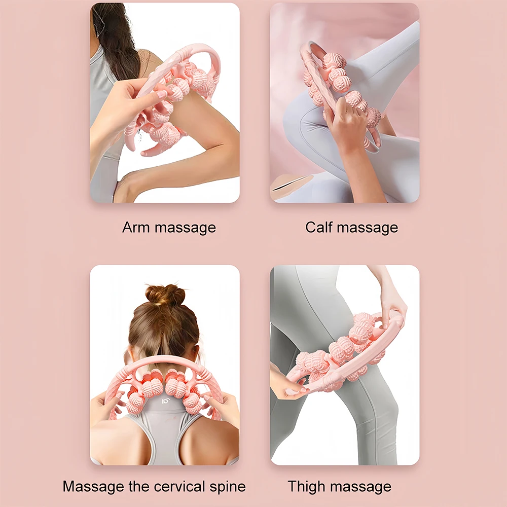 

1PCS 32 Wheels Muscle Massager With Circular Leg Clamps 360 Roller for Neck, Hand, Arm Relax, Indoor Sports, Yoga, Bodybuilding