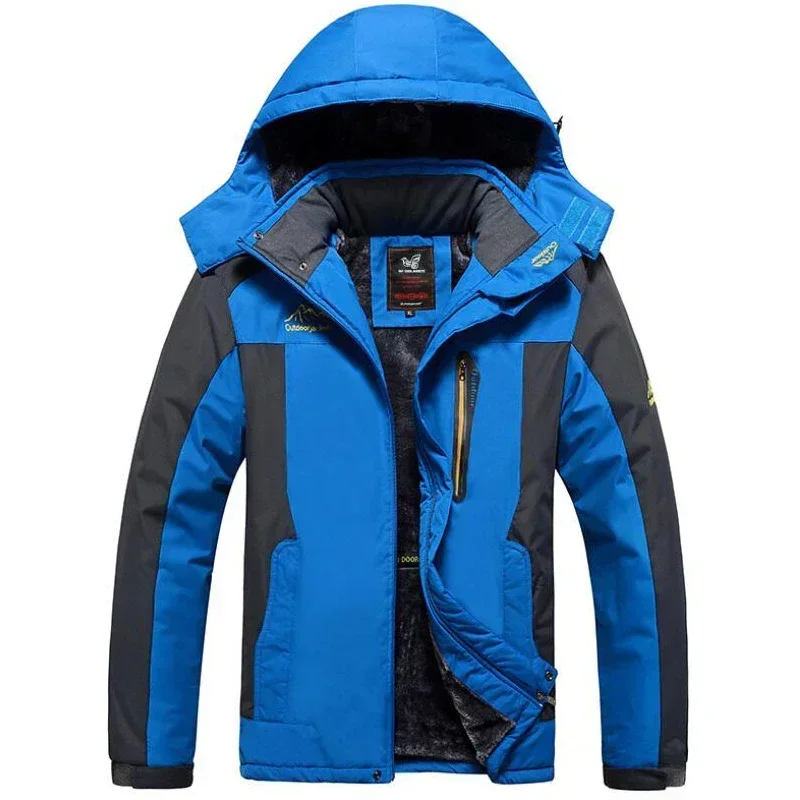 Winter Outdoors Jackets Plus Size 5XL 6XL 7XL 8XL 9XL Thicken Fleece Warm Coats Men Outwear Waterproof Windproof Hooded Jacket