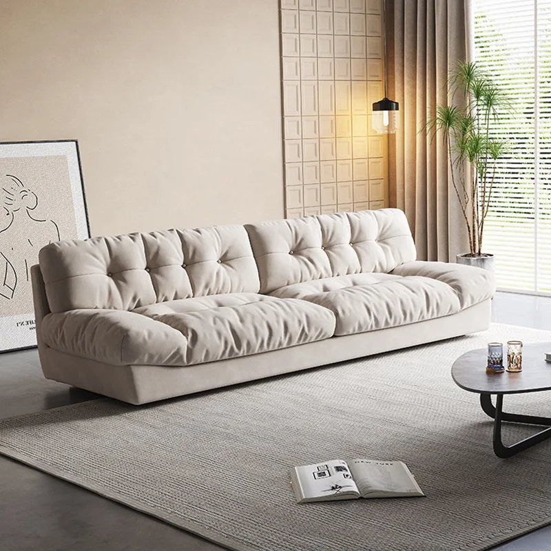 

Italian minimalist three-person fabric sofa living room Yunduo down sofa customization