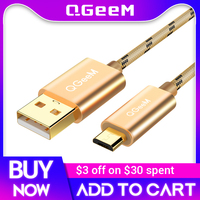 QGeeM Micro USB Cable USB Data Cable for Samsung Xiaomi Huawei Tablet Android USB Charging Cord 0.5m 1m 2m Micro usb