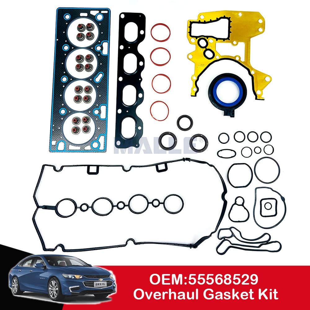 

1 Set Engine Overhaul Gasket Kit For Chevrolet Cruze Aveo Trax Opel Astra Insignia 1.8 1.6 Auto Accessories OE 55568529 55568528