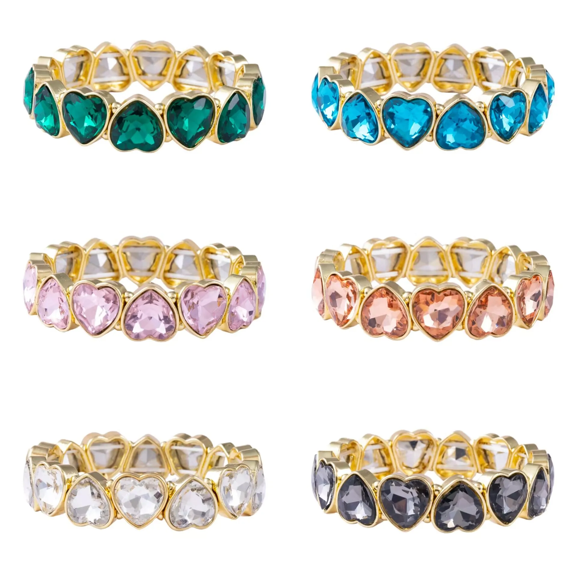 European and American Exaggerated Style Porcelain Beaded Love Crystal Bracelet Bracelet For Women Accessories
