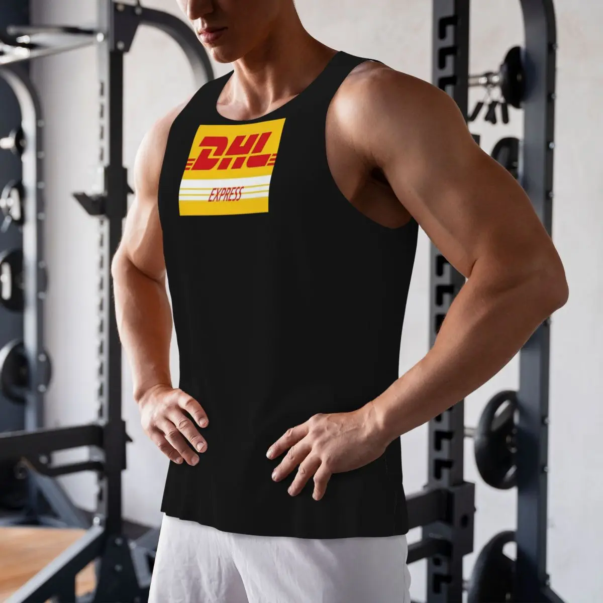 

Быстросохнущая рубашка без рукавов Global Express DHL Gym Tank Muscle, дышащий жилет для бодибилдинга