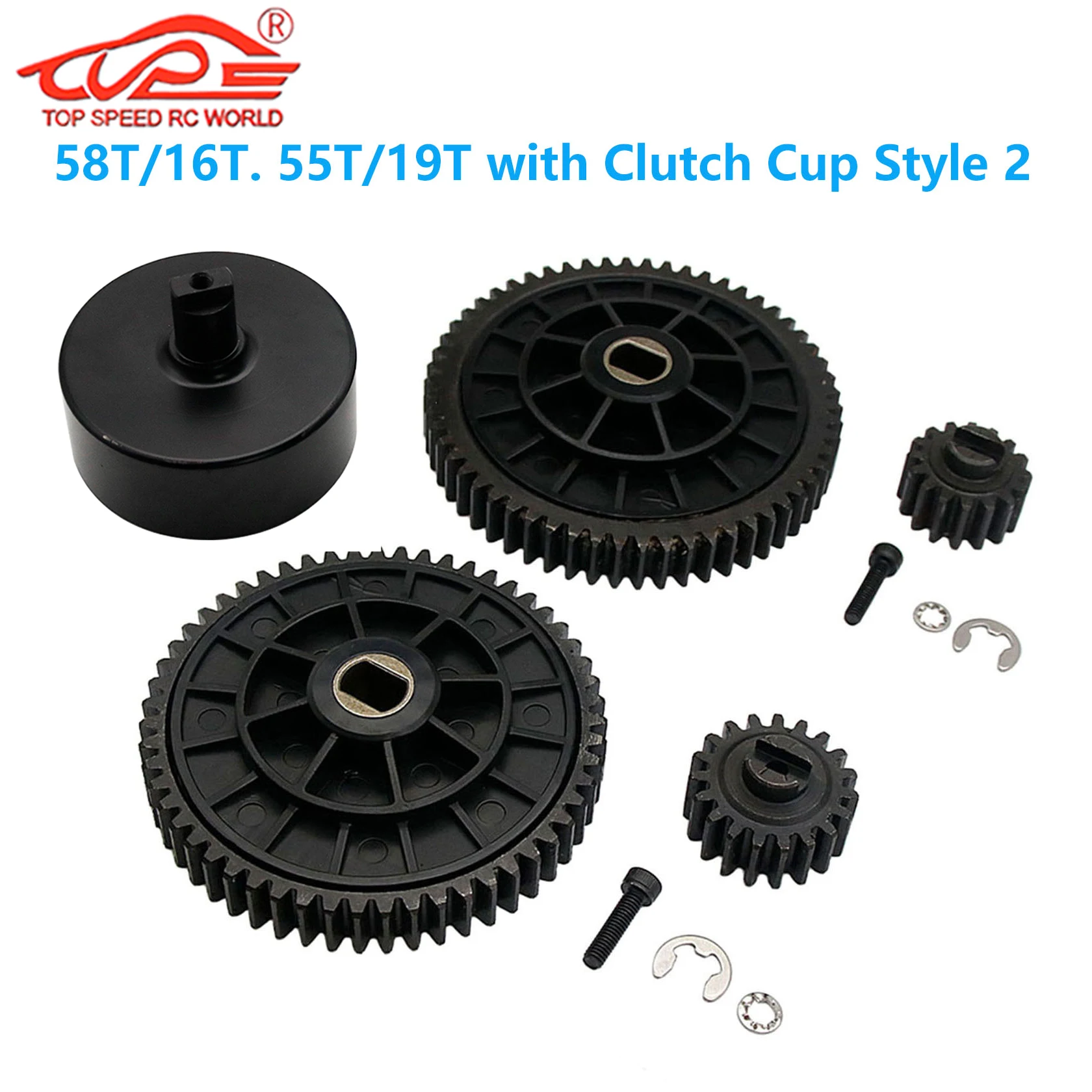 Rc Car Upgrade Metal Gear 57T/17T or 58T/16T or 55T/19T or With Clutch Bell Kit for 1/5 HPI ROFUN ROVAN KM BAJA 5B 5T 5SC Parts