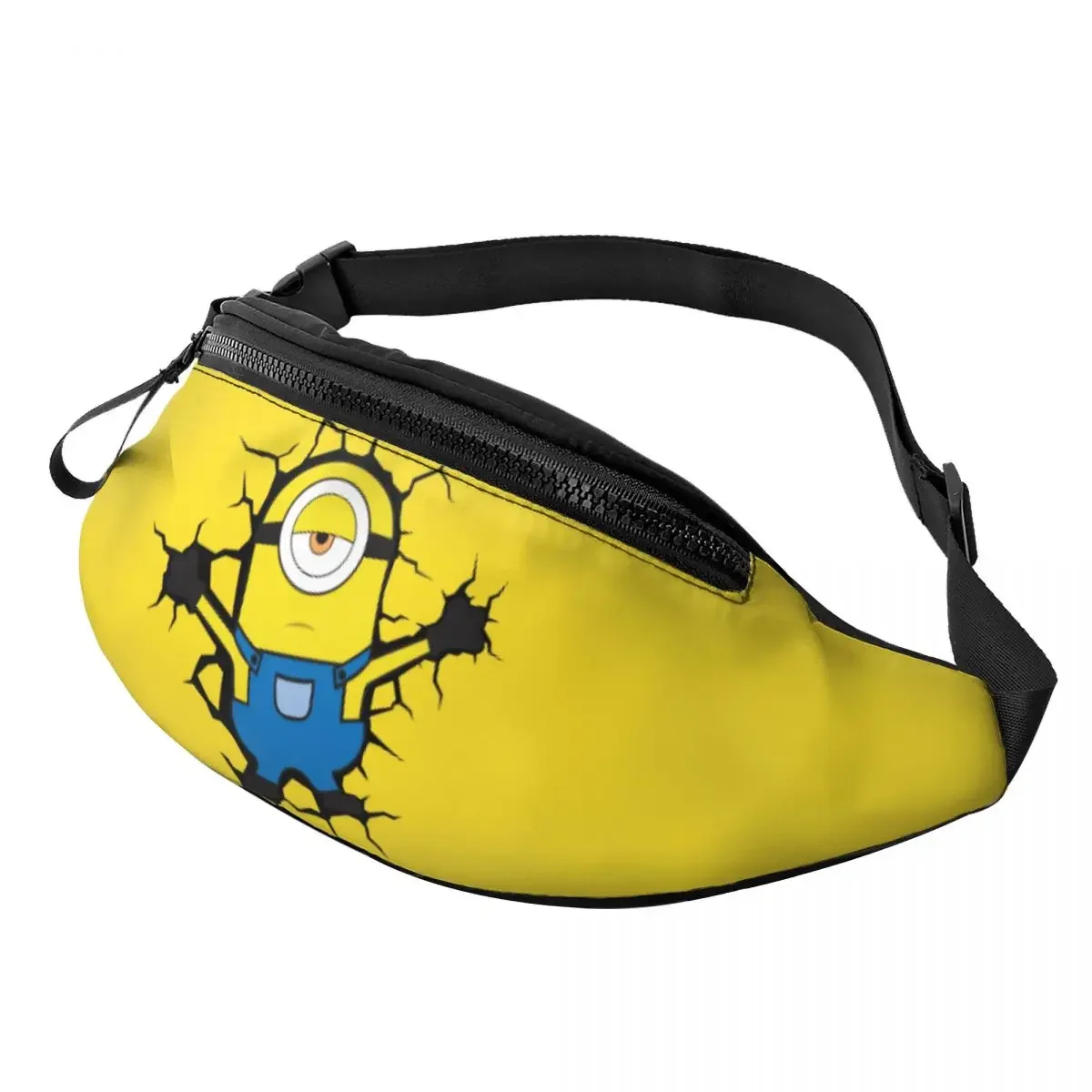 Custom Casual M-Minions Broke The Wall Fanny Pack for Running Women Men Crossbody Waist Bag Phone Money Pouch