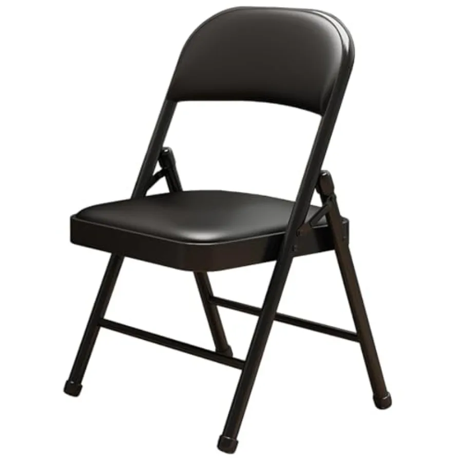 

Bulk Folding Chairs with Padded Cushion Single Black Steel Metal Frame Foldable Chair for Indoor and Outdoor Portable Stackable