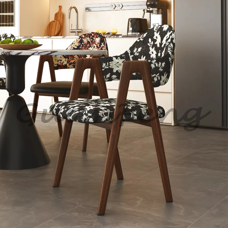 Vintage Style Dining Chair, Faux Wood Table Seat, Retro Backrest Stool, High-End Compact Bench for Dining Room, Home Use