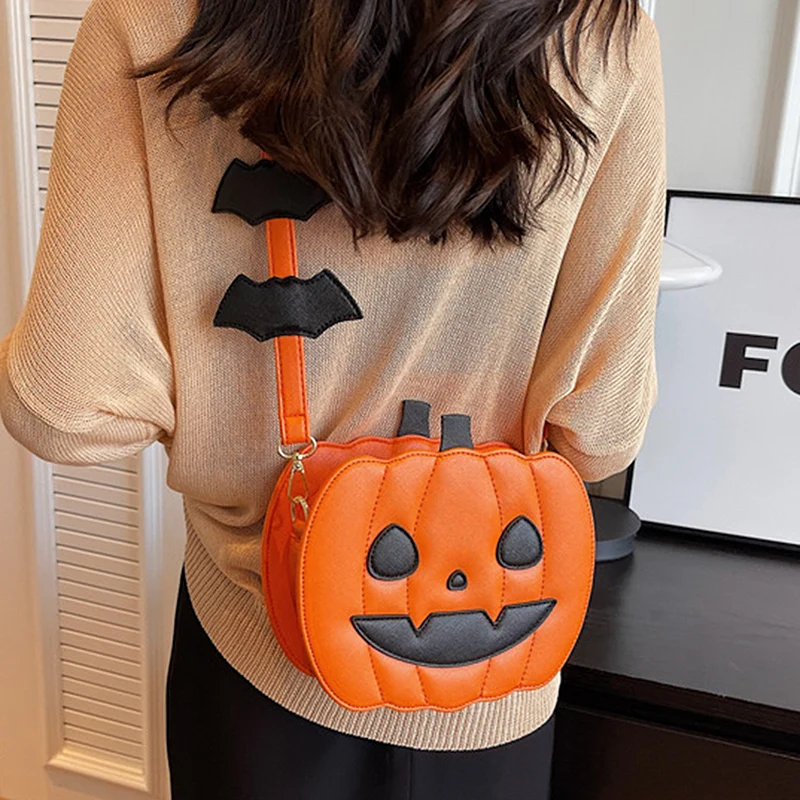 

Funny Pumpkin Bag Women's Halloween Bag Crossbody Bag Small Fashion One Shoulder Cute Creative Cartoon Special Eye-catching