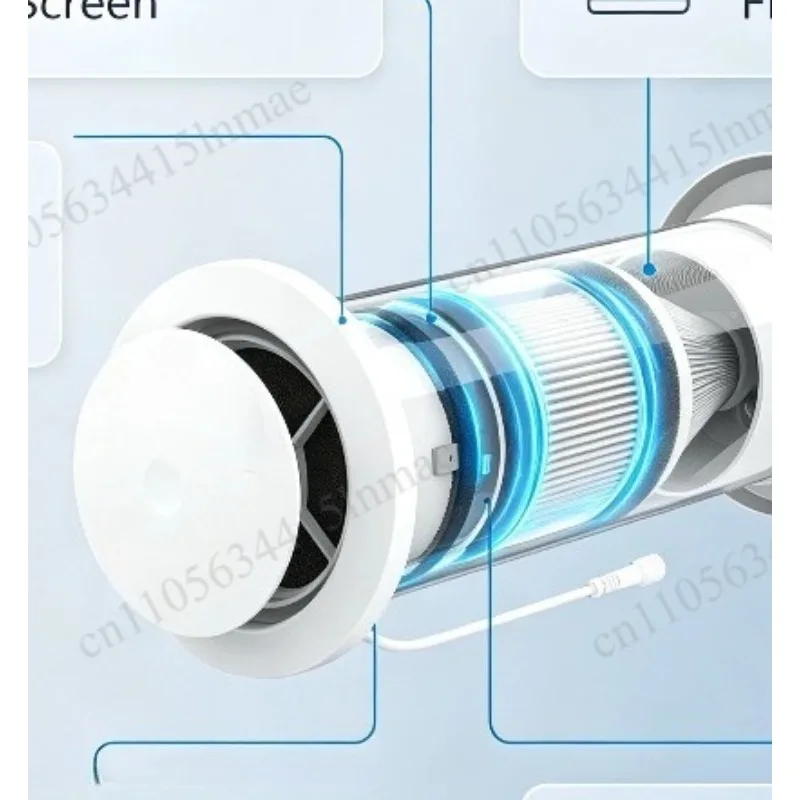 Household Through-wall Fresh Air System Activated Carbon Filter PM2.5 Smart WiFi Ventilation Device