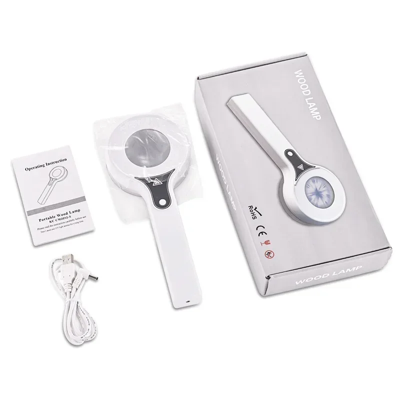 ポータブルウッズランプスキンアナライザー 8 倍倍率効果皮膚分析検出パーソナルケア顔のテスト