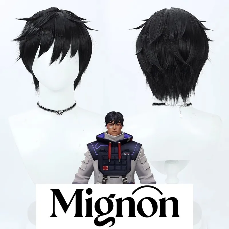 

Парик для косплея Valorist Yoru, черные короткие волосы, повседневный мужской