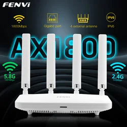 デュアルバンドルーターFENVI-AX1800,2.4g,5.8ghz,ギガビットLAN,ワイヤレスメッシュ,MIMO-OFDMA,wpai 3,安全,強力な信号カバレッジ