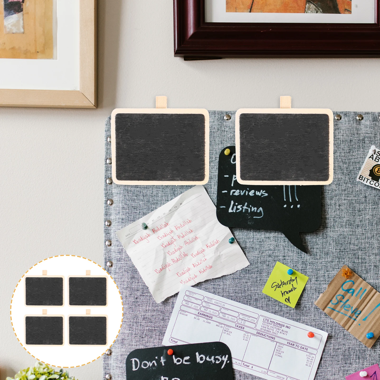 10Pcs Message Board Clips Creative Mini Note Holder for Memos Photos Cards Desktop Organizer Small Blackboard Clip Functional