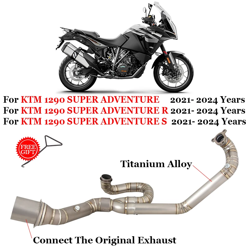 

Slip On For KTM 1290 SUPER ADVENTURE R S 20212022 2023 2024 Motorcycle Exhaust Escape Front Link Pipe Connect Original Muffler